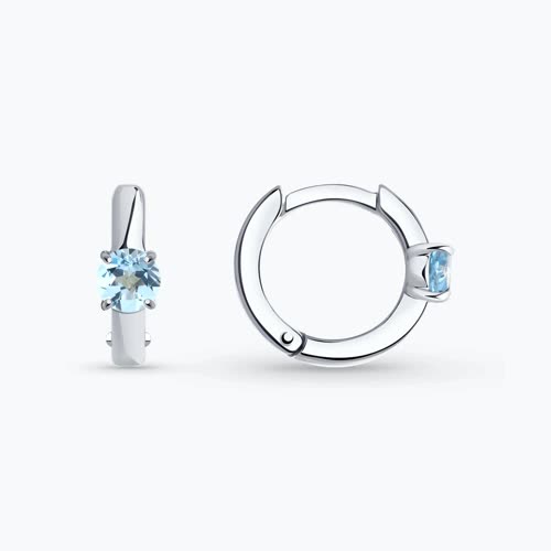 Серьги из серебра с топазами - видео на модели