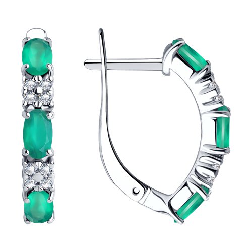 Серьги из серебра с агатами и фианитами - видео на модели