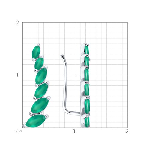 Серьги из серебра с агатами из серебро — вид 4