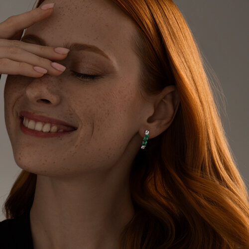 Серьги из серебра с агатами и фианитами из серебро — вид 3