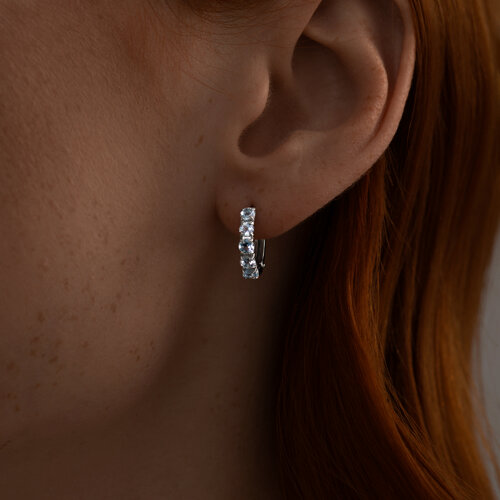 Серьги из серебра с топазами из серебро — вид 2