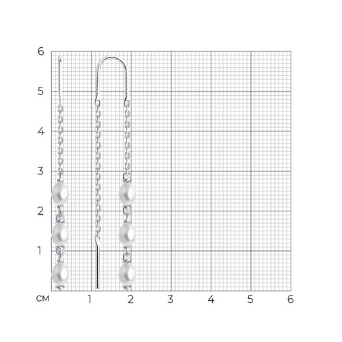 Серьги из серебра с жемчугом из серебро — вид 3