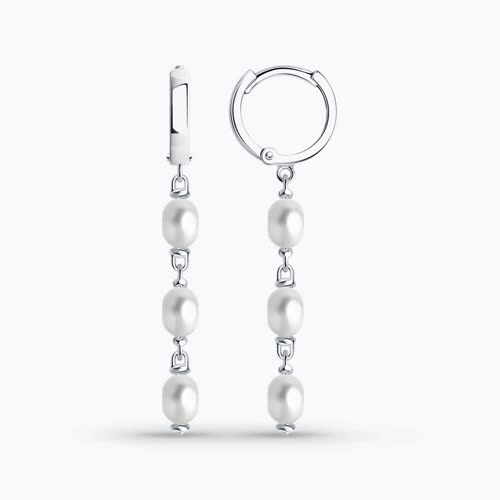 Серьги из серебра с жемчугом из серебро