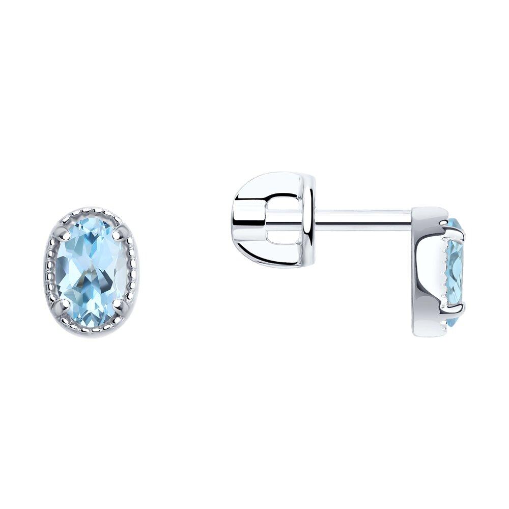 Серьги из серебра с топазами - видео на модели