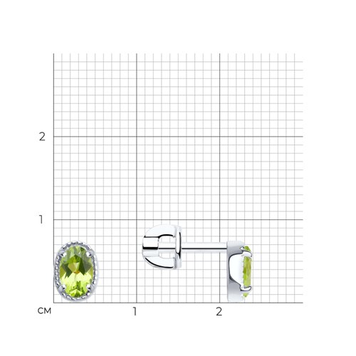 Серьги из серебра с хризолитами из серебро — вид 4