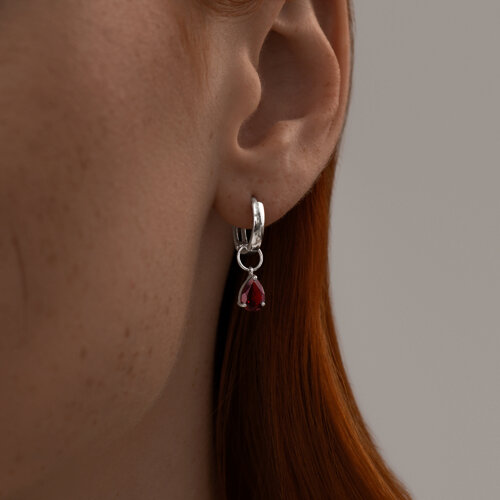 Серьги из серебра с гранатами из серебро — вид 3