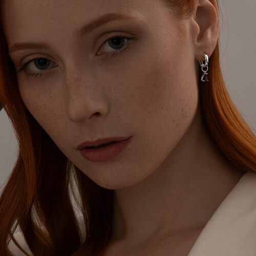 Серьги из серебра с гранатами из серебро — вид 4