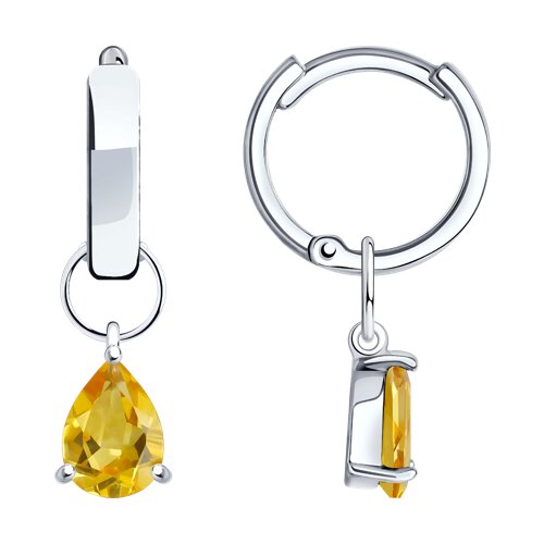 Серьги из серебра с цитринами - видео на модели