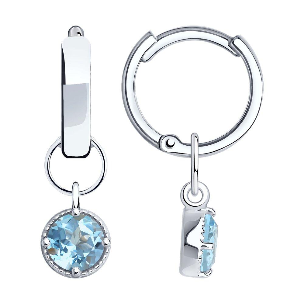 Серьги из серебра с топазами