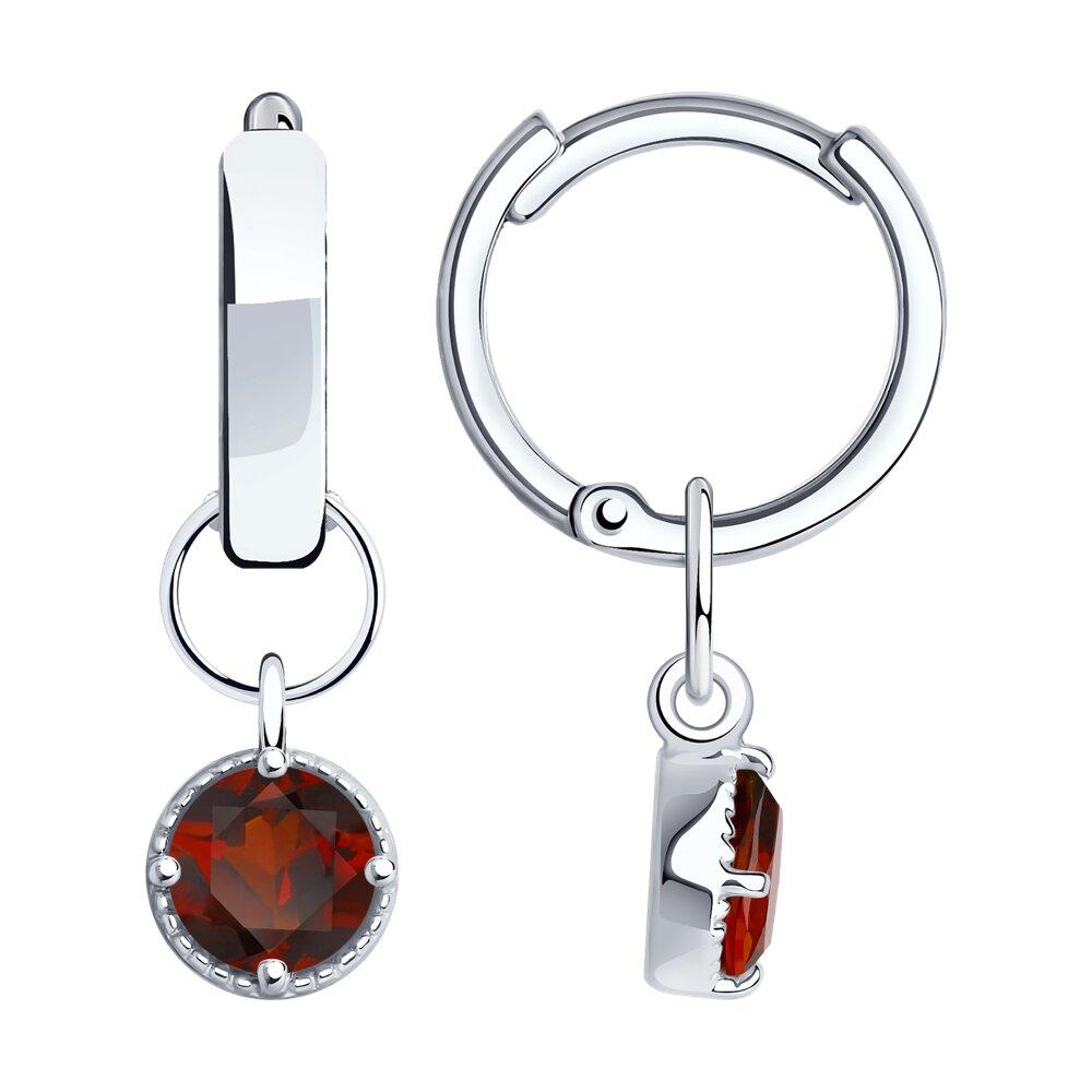 Серьги из серебра с гранатами - видео на модели