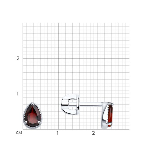 Серьги из серебра с гранатами из серебро — вид 4