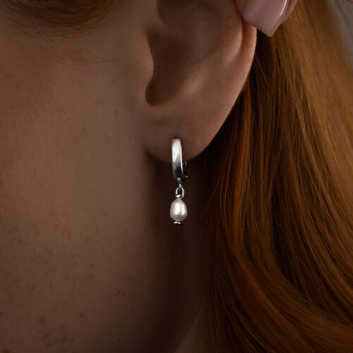 Серьги из серебра с жемчугом из серебро — вид 2