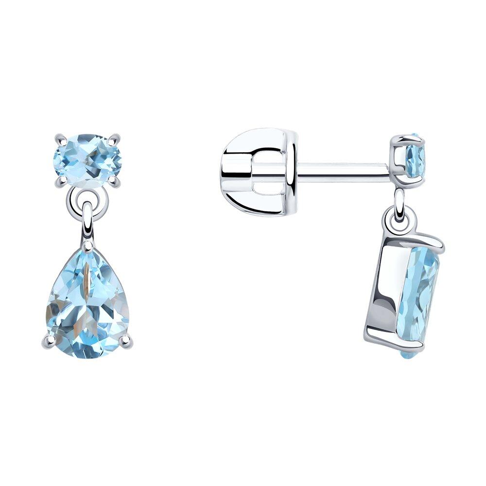 Серьги из серебра с топазами - видео на модели