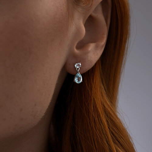 Серьги из серебра с топазами из серебро — вид 2