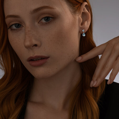 Серьги из серебра с топазами из серебро — вид 3