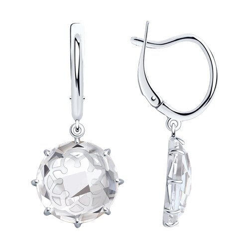 Серьги из серебра с горным хрусталем - видео