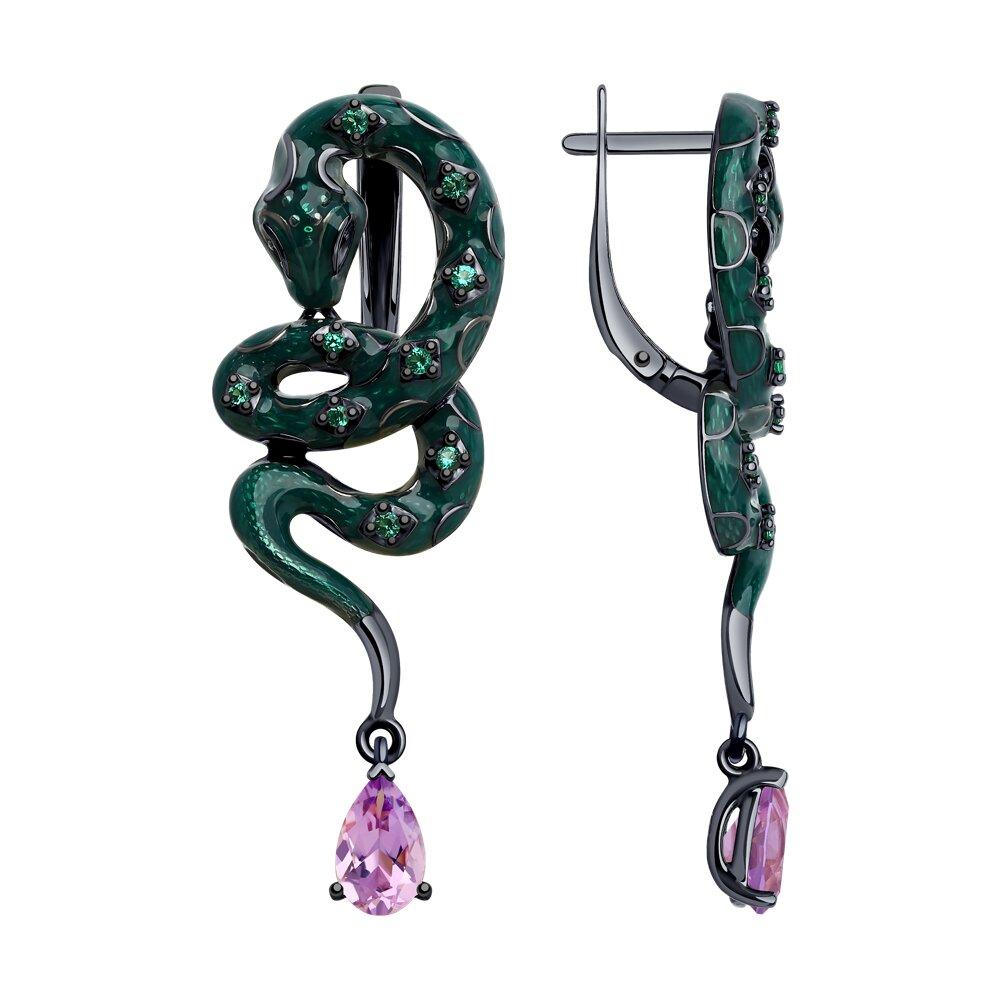 Серьги из серебра с миксом камней - видео на модели