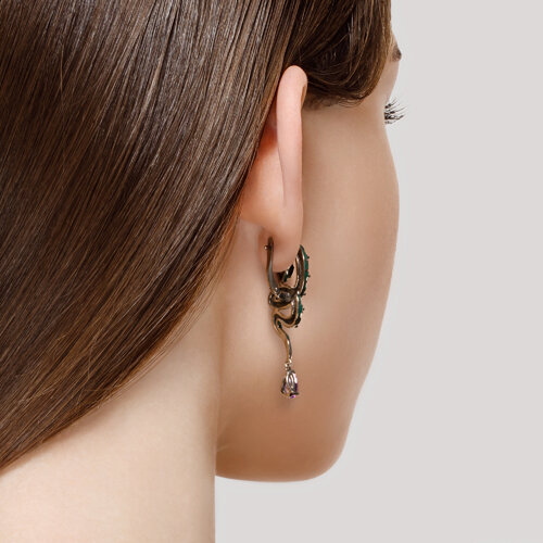 Серьги из серебра с миксом камней из серебро — вид 3