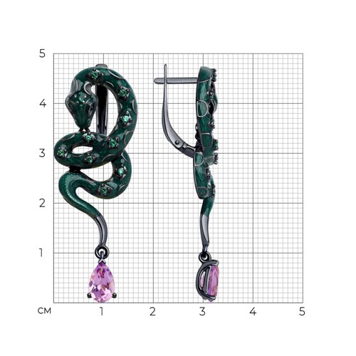 Серьги из серебра с миксом камней из серебро — вид 5