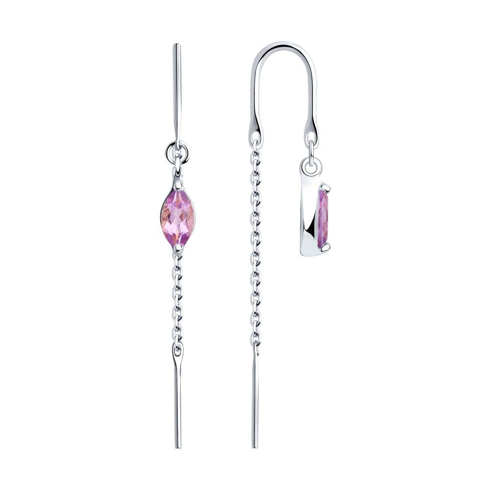 Серьги из серебра с аметистами