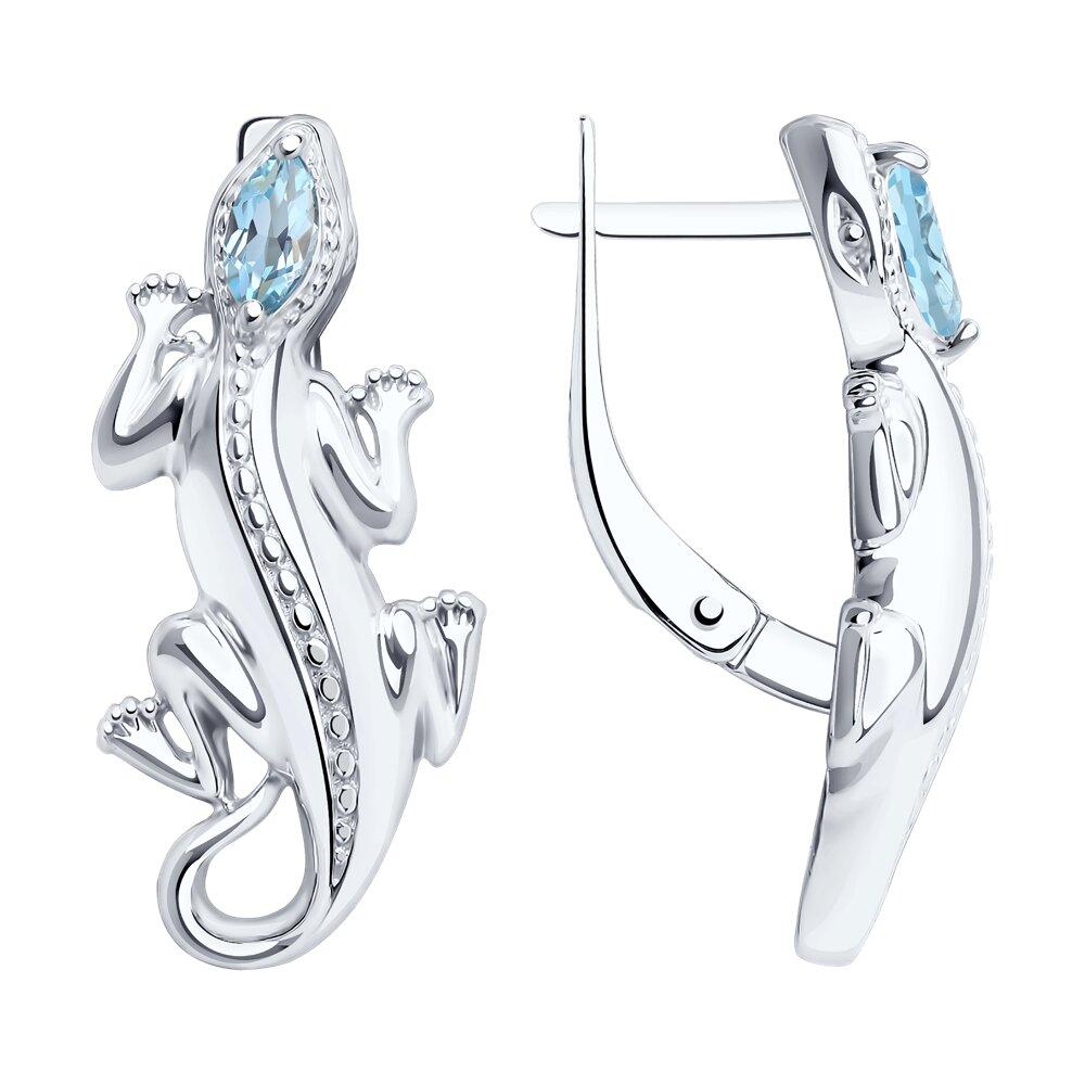 Серьги из серебра с топазами - видео на модели