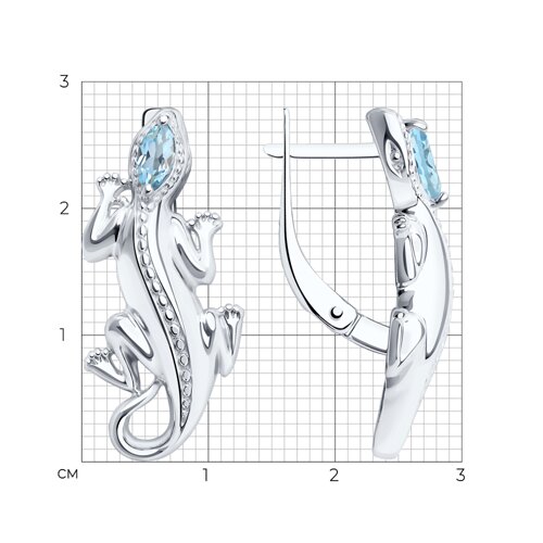 Серьги из серебра с топазами из серебро — вид 4