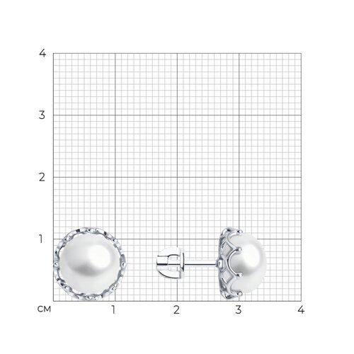Серьги из серебра с жемчугом из серебро — вид 2