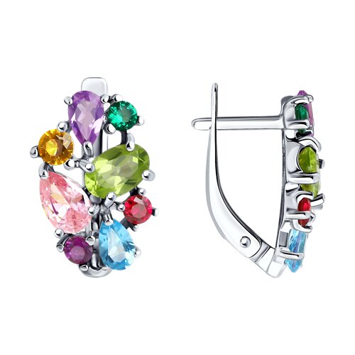 Серьги из серебра с миксом камней - видео