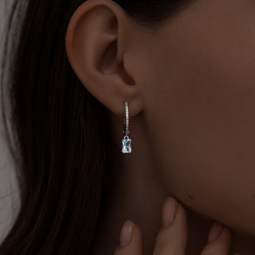 Серьги из серебра с топазами и фианитами из серебро — вид 3