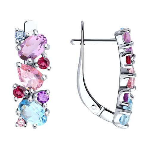 Серьги из серебра с миксом камней - видео