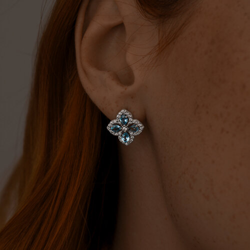 Серьги из серебра с топазами и фианитами из серебро — вид 3