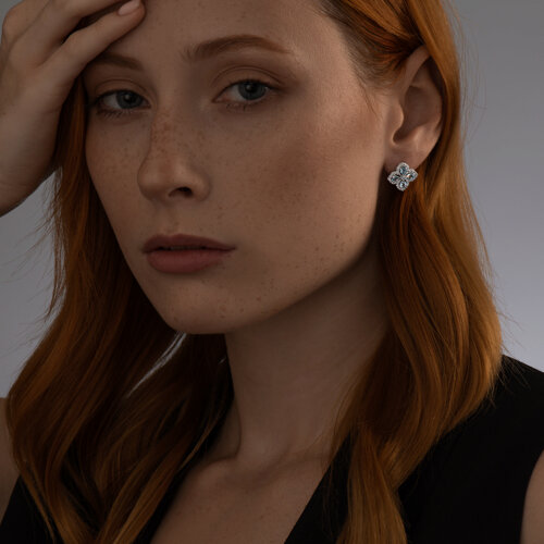 Серьги из серебра с топазами и фианитами из серебро — вид 4