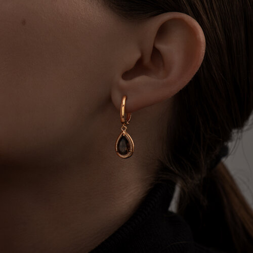 Серьги из золочёного серебра с раухтопазами из серебро — вид 3