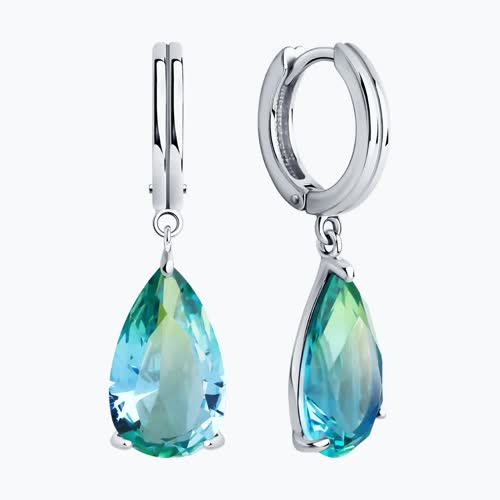 Серьги из серебра с ситаллами из серебро — вид 2