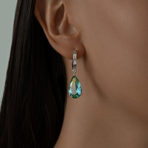 Серьги из серебра с ситаллами из серебро — вид 3