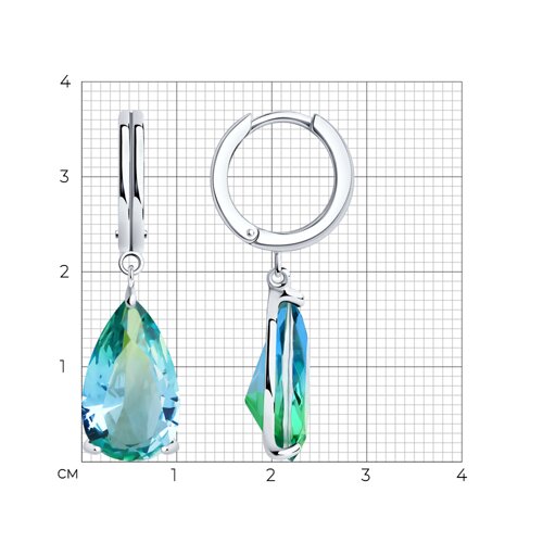 Серьги из серебра с ситаллами из серебро — вид 5