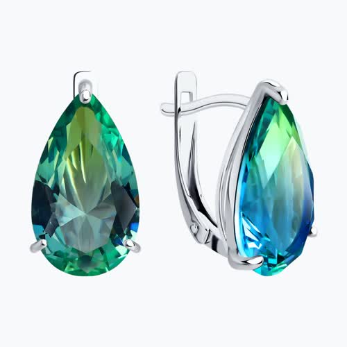 Серьги из серебра с ситаллами из серебро — вид 2