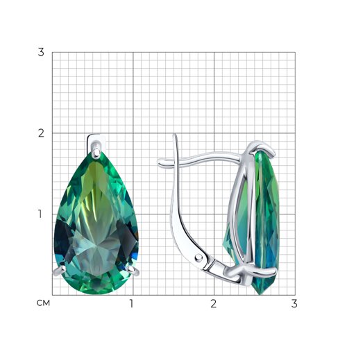 Серьги из серебра с ситаллами из серебро — вид 4