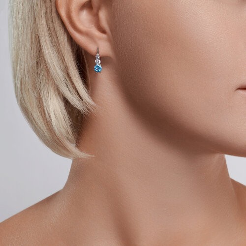 Серьги из серебра с топазами и фианитами из серебро — вид 3