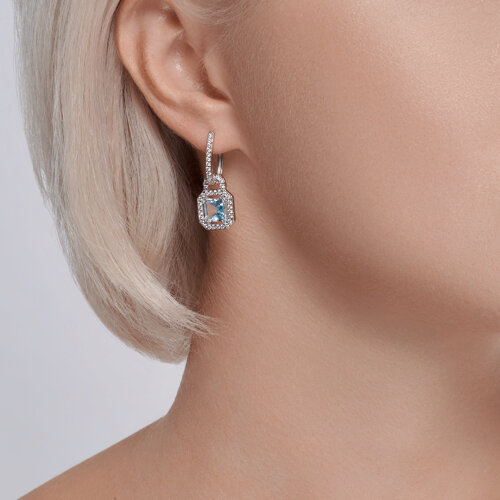 Серьги из серебра с топазами и фианитами из серебро — вид 3