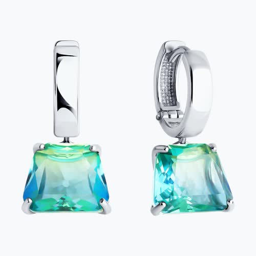 Серьги из серебра с ситаллами из серебро — вид 2