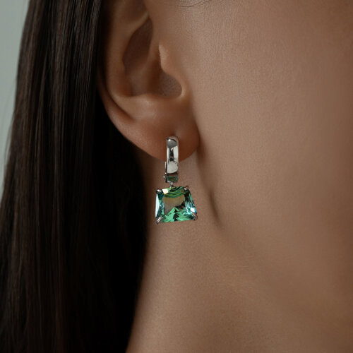 Серьги из серебра с ситаллами из серебро — вид 3