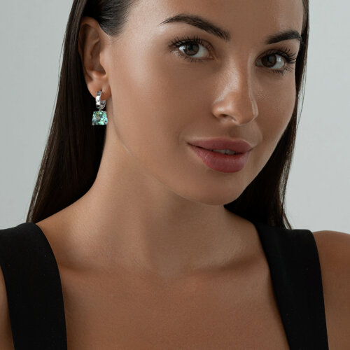 Серьги из серебра с ситаллами из серебро — вид 4