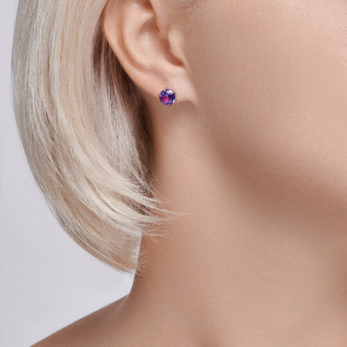 Серьги из серебра с ситаллами из серебро — вид 3