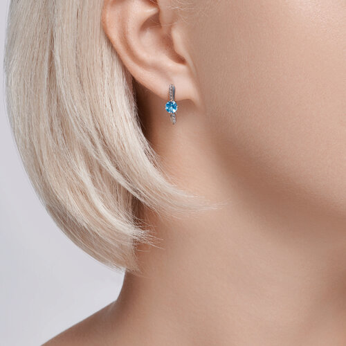 Серьги из серебра с топазами и фианитами из серебро — вид 3