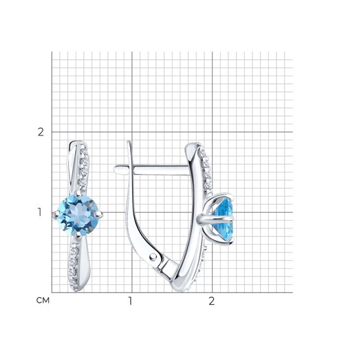 Серьги из серебра с топазами и фианитами из серебро — вид 4