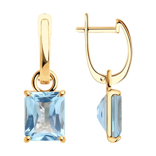 Серьги из золочёного серебра с топазами из серебро