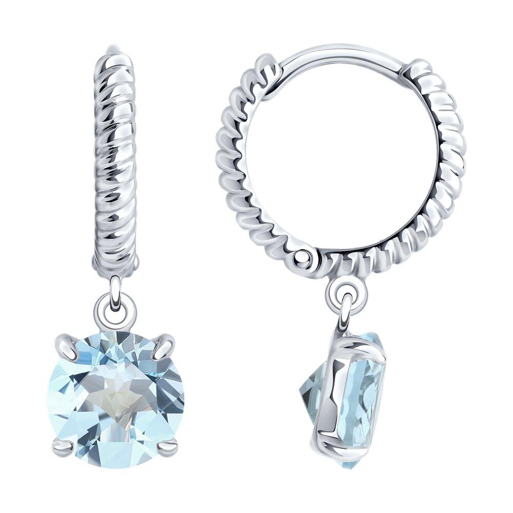 Серьги из серебра с топазами - видео на модели