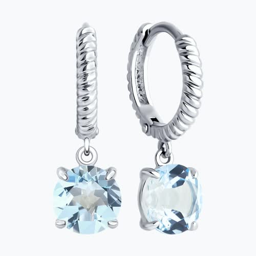 Серьги из серебра с топазами из серебро — вид 2