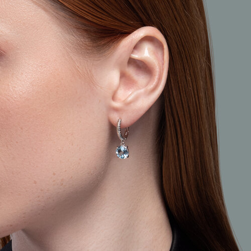 Серьги из серебра с топазами из серебро — вид 3